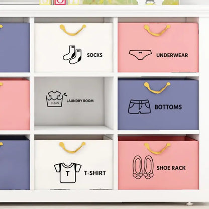 Dekorative klistremerker for skuffer og beholdere - Klær